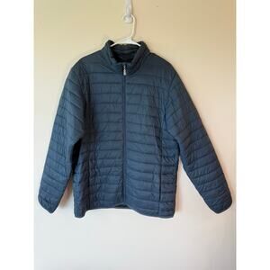 Switcher Winter Puffer Full Zip Jacket Mock Neck Navy Blue Men's Size XL